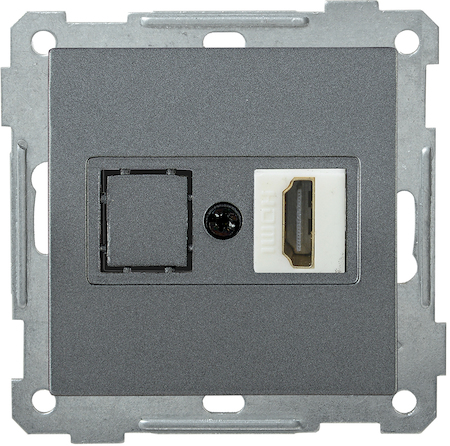 EHB10-K95 РHDMI-0-Б Розетка HDMI BOLERO антрацит IEK