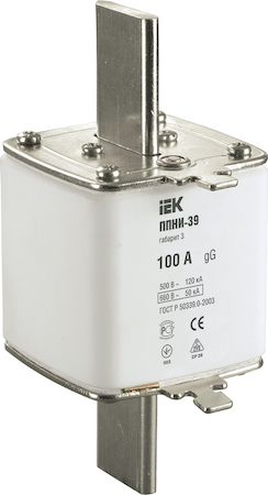 IEK DPP50-100 Плавкая вставка предохранителя ППНИ-39, габарит 3,  100А   ИЭК
