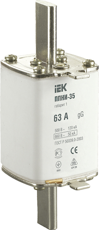 IEK DPP30-063 Плавкая вставка предохранителя ППНИ-35, габарит 1,   63А   ИЭК
