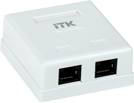 IEK CS2-1C5EU-22 ITK Настенная инф. розетка RJ45, кат.5Е UTP, 2-порта