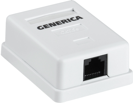 Фото Розетка информационная настенная RJ45 кат.5E UTP 1 порт GENERICA