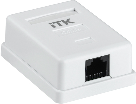 IEK CS2-1C5EU-12 ITK Настенная инф. розетка RJ45, кат.5Е UTP, 1-порт
