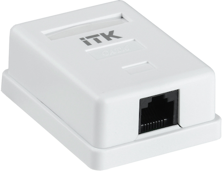IEK CS2-1C06U-12 ITK Настенная инф. розетка RJ45 кат. 6 UTP 1-порт