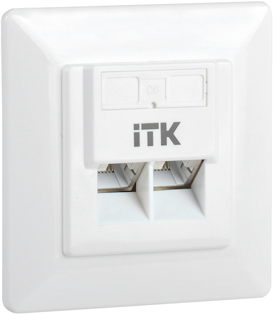 IEK CS2-1C06F-2-1 ITK Внутренняя информационная розетка RJ45 кат. 6 FTP 2 порта