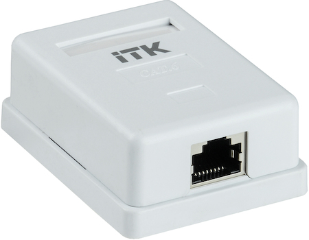 IEK CS2-1C06F-12 ITK Настенная инф. розетка RJ45 кат. 6 FTP 1-порт