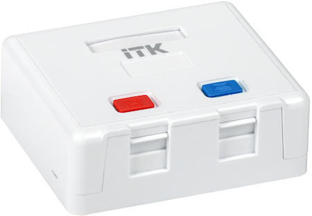 IEK CS2-022 ITK Корпус настенной розетки для 2 мод. Keystone Jack