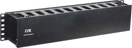 IEK CO05-2PC ITK 19" пластиковый каб. органайзер с крышкой, 2U, чер