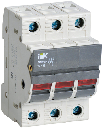 IEK CFH03-32S Предохранитель-разъединитель с индикацией ПР32 3P 10х38 32А ИЭК
