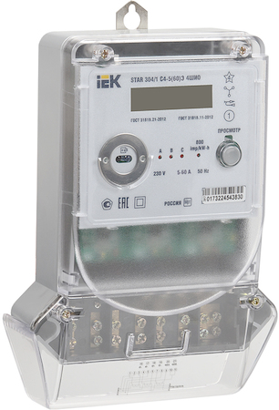 IEK CCE-3C4-1-02-1 Счетчик эл. энергии трехфазный многотарифный STAR 304/1 С4-5(60)Э 4ШИО