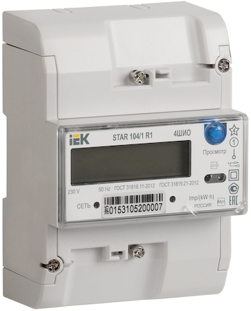 IEK CCE-1R4-1-02-1 Счетчик эл. эн. 1-фаз. мн.тариф. STAR 104/1 R1-5(60)Э 4ШИО