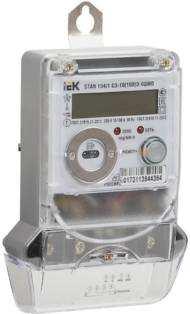 IEK CCE-1C4-2-02-1 Счетчик эл. эн. 1-фаз. мн.тариф. STAR 104/1 С3-10(100)Э 4ШИО