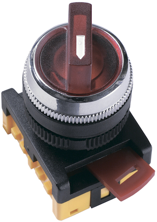 IEK BSW10-ANCLR-3-K04 Переключатель АNСLR-22-3  на 3 фикс.полож.красный неон/240В I-O 1з+1р ИЭК