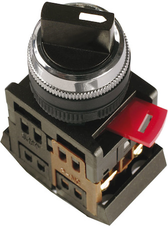 IEK BSW10-AC-2-K02 Переключатель АС-22  на 2 фиксир.положения I-O 1з+1р ИЭК