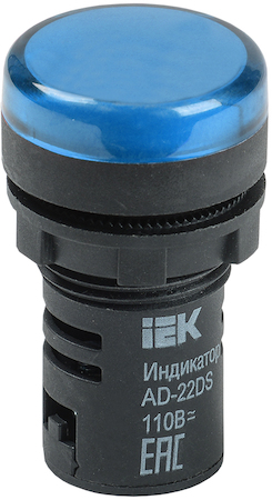 IEK BLS10-ADDS-024-K07 Лампа AD22DS(LED)матрица d22мм синий 24В AC/DC  ИЭК