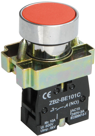 IEK BBT60-BA-K04 Кнопка управления LAY5-BA41 без подсветки красная 1з ИЭК