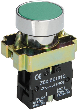 IEK BBT60-BA-K06 Кнопка управления LAY5-BA31 без подсветки зеленая 1з ИЭК