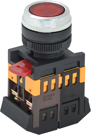 IEK BBT30-ABLFS-K04 Кнопка ABLFS-22 красный d22мм неон/240В 1з+1р ИЭК