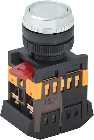 IEK BBT30-ABLFS-K01 Кнопка ABLFS-22 белый d22мм неон/240В 1з+1р ИЭК
