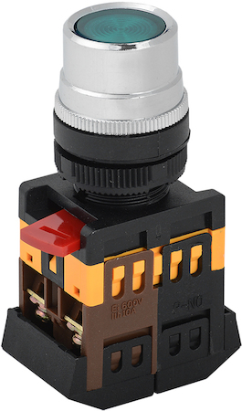 IEK BBT10-ABLF-K06 Кнопка ABLF-22 зеленый d22мм неон/240В 1з+1р ИЭК