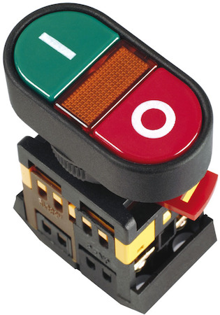 IEK BBD10-APBB-K51 Кнопка APВВ-22N "I-O" d22мм неон/240В 1з+1р ИЭК