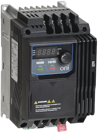 IEK A400-21E015IP20F Преобразователь частоты A400  220В, 1Ф 1,5 kW 7,5А серии ONI