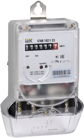 IEK CCE-1C1-1-01-1 Счетчик эл. энергии однофазный STAR 102/1 C3-5(60)М