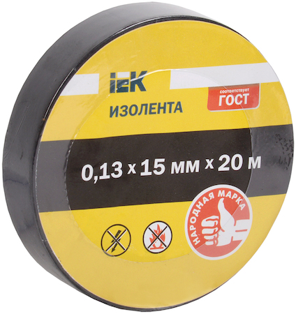 UIZ-18-19-20MS-K02 Изолента 0,18х19 мм черная 20 метров IEK
