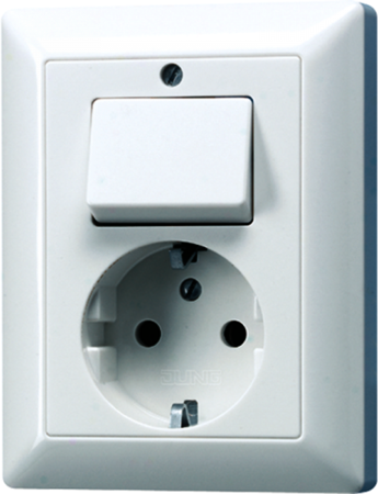 JUNG AS5576UWW Штепсельная розетка SCHUKO 16A 250V~ с универсальным выключателем; белая