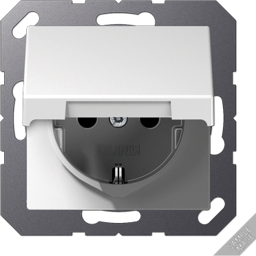 JUNG A1521BFKIKLANM Штепсельная розетка SCHUKO 16A 250V~ термопласт; с защитой от детей; с крышкой; матовый антрацит