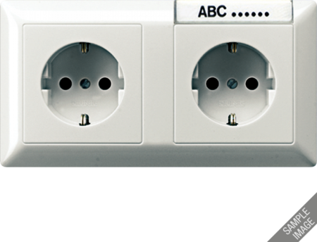 JUNG AS522NA Штепсельная розетка SCHUKO 16A 250V~ сдвоенная, полная плата; слоновая кость, для кабель каналов
