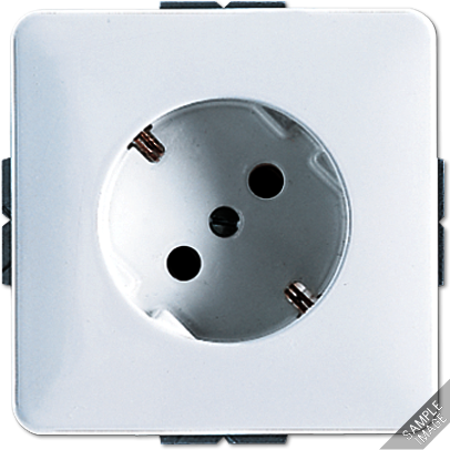 JUNG 520-45 Штепсельная розетка SCHUKO с поворотом на 45°, 16A 250V~; слоновая кость