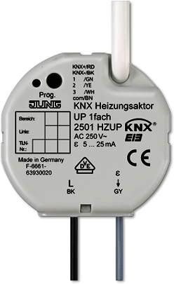 JUNG 2501HZUP Flush-mounted актуатор отопления, 1 канал