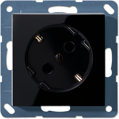 JUNG A520-45KISW Штепсельная розетка SCHUKO 16A 250V~ ; угол наклона 45 °;чёрная