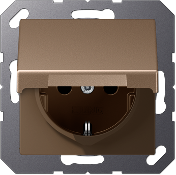 JUNG A1520BFKLCH Штепсельная розетка SCHUKO 16A 250V~ с откидной крышкой; шампань