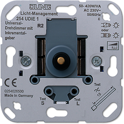 JUNG 254UDIE1 Универсальный роторный диммер 50-420W/VA
