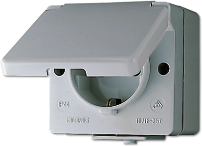 JUNG 620W Штепсельная розетка SCHUKO для накладного монтажа 16A 250V ~ IP44