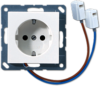 JUNG A520-OBFWWLEDW Штепсельная розетка SCHUKO 16A 250V~ с подцветкой ; белая