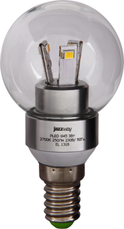 1020314 PLED-G45  CLEAR  3w 2700K 250 Lm E14 230/50  Jazzway