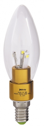 1036186 PLED-C37  CLEAR GOLD 5w 3000K 390Lm E14 230/50  Jazzway