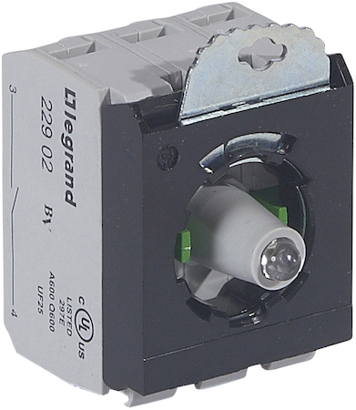 Legrand 023008 Osmoz монт.адап. 3 поста, подсв.ЗЕЛ. 12-24В, +2хНО конт.бл. винт.кл