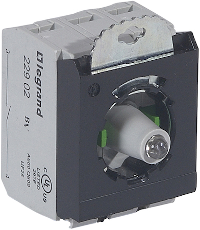 Legrand 023018 Osmoz монт.адап. 3 поста, подсв.ЗЕЛ. 230В, +2хНО конт.бл. винт.кл