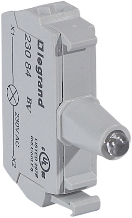 Legrand 023084 Osmoz блок.подсв. 230В ЖЕЛ. пруж.кл