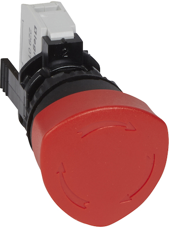 Legrand 023720 Osmoz кнопка ав.откл. КРАСН. с гриб.гол 40мм. возвр-пов.+НЗ конт.бл.