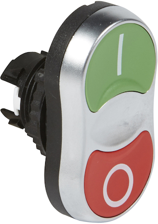 Legrand 023980 Osmoz гол.кн.двойная КРАСН "О" потайн./ЗЕЛ"I" потайн. без фикс.