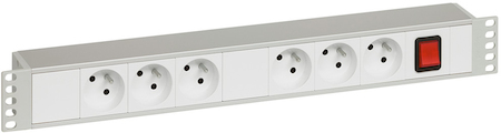 Legrand 033288 19"Бл.6 роз.2К+З+выкл.с индик.