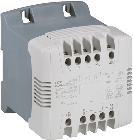 Legrand 044235 Трансф.1ф.230-400/24-48В 250ВА