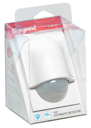 Legrand 048945 Lighting Management. Датчик движения PIR настенный 140°, блистер