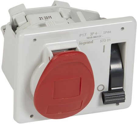 Legrand 057301 Розетка встр.с блок. 16А 3К+З 380В IP44