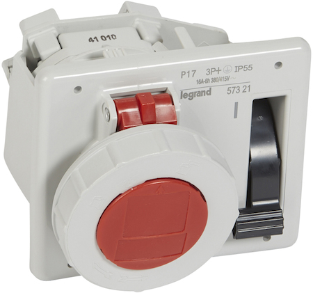 Legrand 057321 Розетка встр.с блок. 16А 3К+З 380В IP67