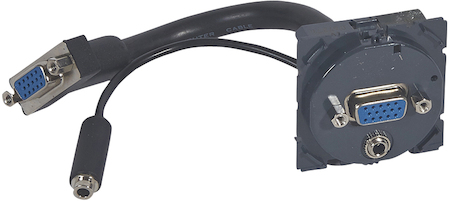 Legrand 067376 Розетка HD15+Jack3.5 с кабелем
